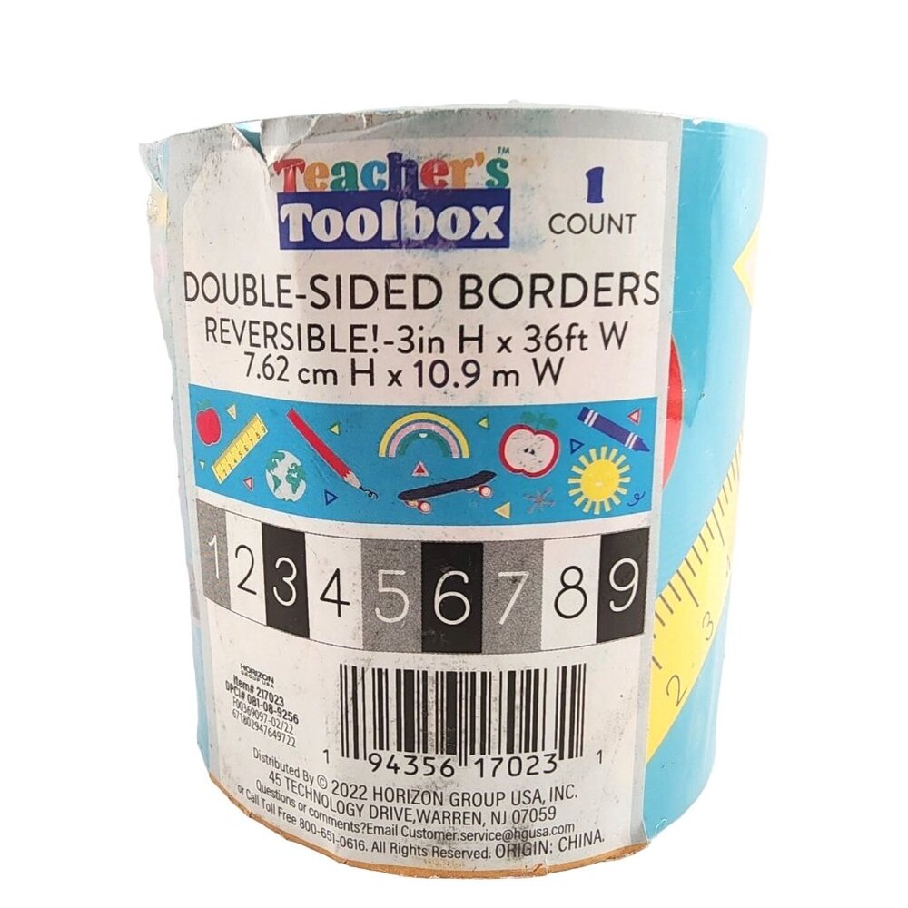 NIP Teacher's Toolbox 36' Reversible Rolled Bulletin Boarder Icons Border Horizo